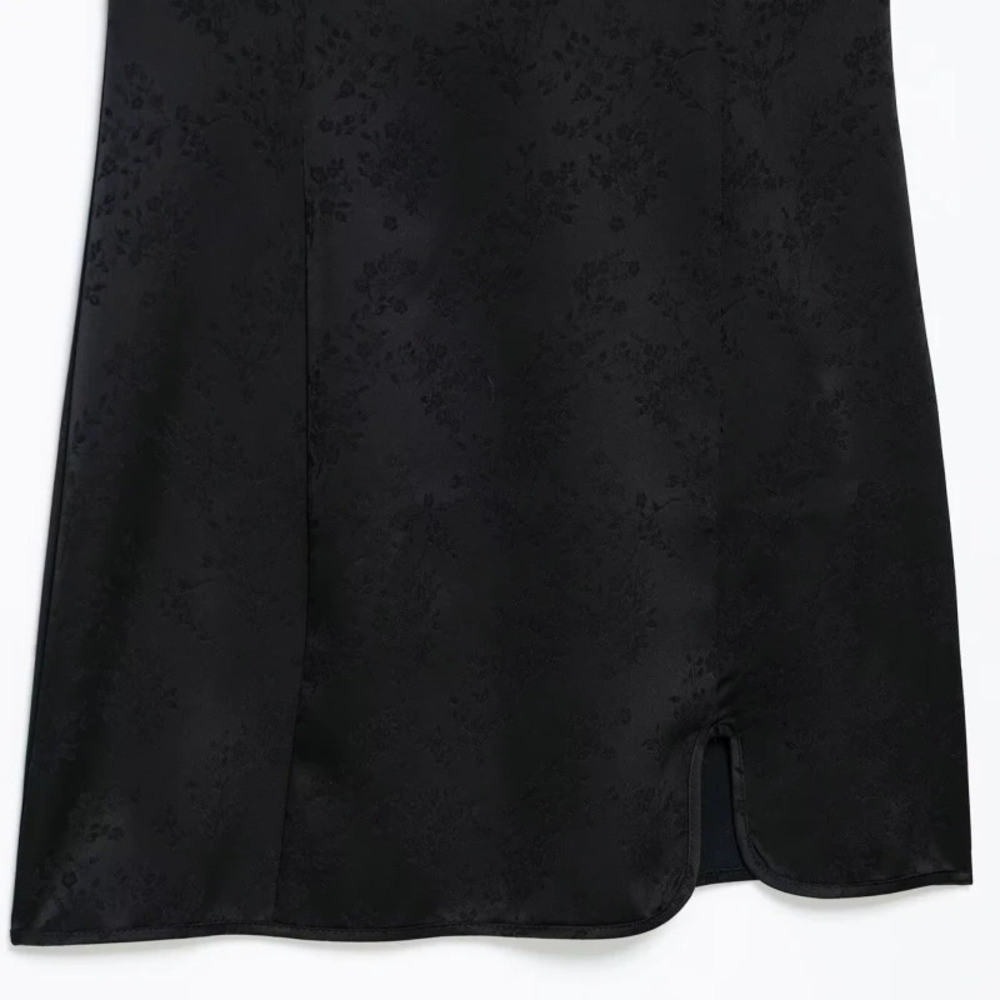 ZARA Ladies Summer New Chinese Style Stand Collar Single Breasted Dress - Picture 4 of 5